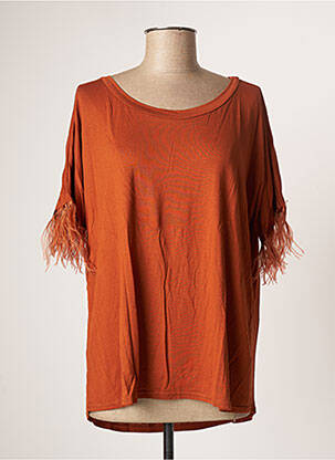 Top manches courtes manches courtes marron HOLLY & JOEY femme