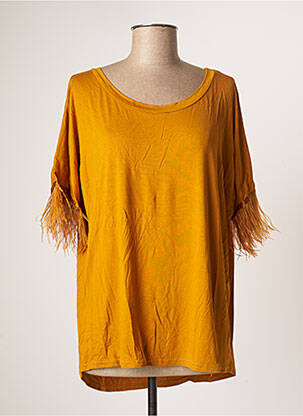 Top manches courtes manches courtes jaune HOLLY & JOEY femme