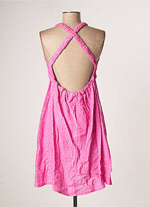Robe mi-longue col v fines bretelles rose SCARLET ROOS femme
