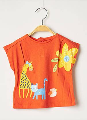 T-shirt coupe cintrée manches longues orange MAYORAL fille