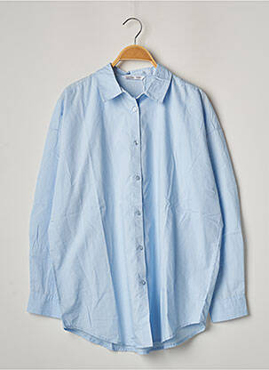 Chemisier tissage popeline manches longues bleu TIFFOSI fille