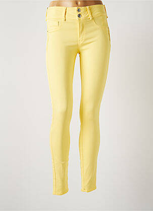 Pantalon slim broderie rivets taille normale jaune TIFFOSI femme