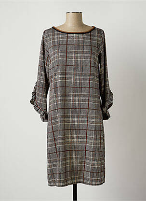 Robe mi-longue manches 3/4 manches 3/4 noir LA FEE MARABOUTEE femme