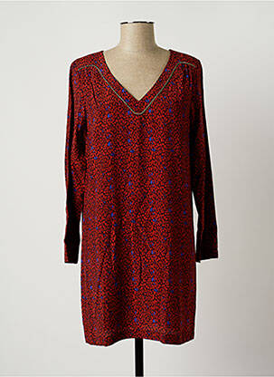 Robe courte manches longues manches longues orange KAPORAL femme