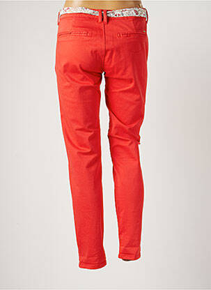 Pantalon chino fermeture zippée sous rabat boutonné taille normale rouge LE TEMPS DES CERISES femme