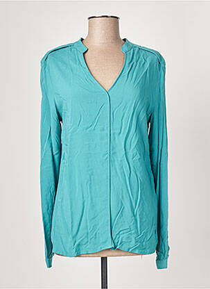 Blouse tissage popeline manches longues vert SKUNKFUNK femme