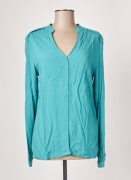 Blouse tissage popeline manches longues vert SKUNKFUNK femme