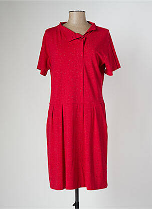 Robe mi-longue imprimé fantaisie manches courtes rouge SKUNKFUNK femme