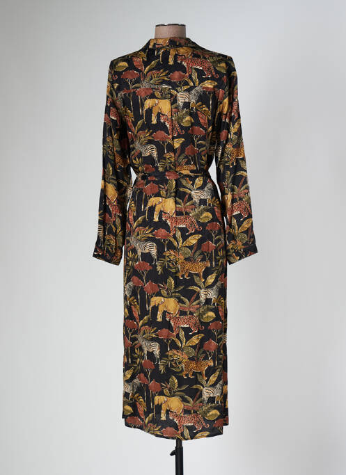 Robe mi-longue noir SIGNE NATURE pour femme