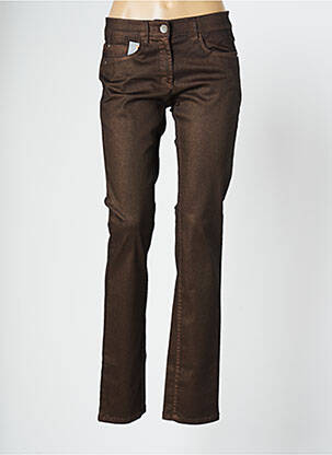 Pantalon slim taille basse taille basse marron ZERRES femme