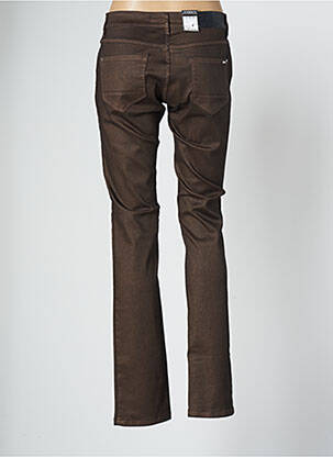 Pantalon slim taille basse taille basse marron ZERRES femme