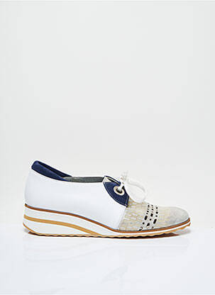 Derbies bout rond talon plat jusqu'à 3cm blanc UN TOUR EN VILLE femme