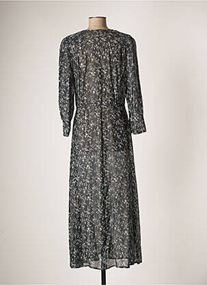 Robe longue imprimé fleurs manches 3/4 noir PABLO femme