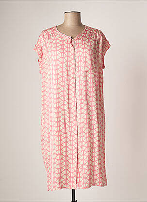 Robe mi-longue coupe fluide manches courtes rose BELLA JONES femme