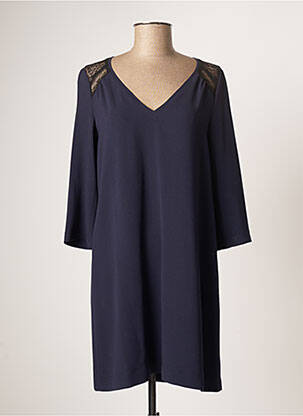 Robe courte manches 3/4 manches 3/4 bleu PABLO femme