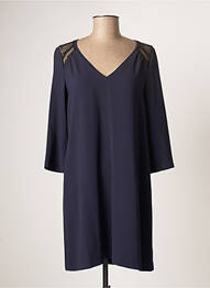 Robe courte manches 3/4 manches 3/4 bleu PABLO femme