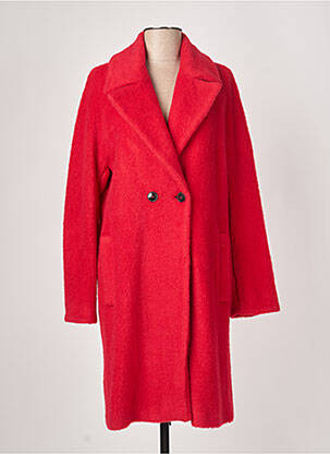 Manteau long coupe droite sans capuche rouge EMME M femme