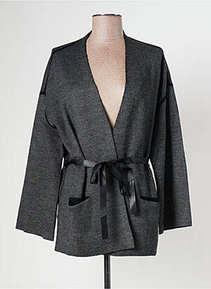 Gilet manches longues col châle gris GERARD DAREL femme