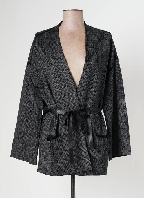 Gilet manches longues col châle gris GERARD DAREL femme