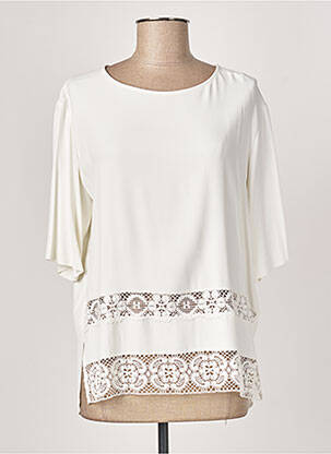 Top tissage crêpe manches courtes blanc GERARD DAREL femme