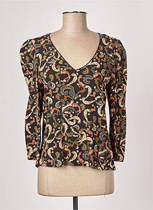 Blouse manches longues manches longues noir PABLO femme