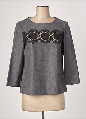 Top col rond manches longues gris GERARD DAREL femme