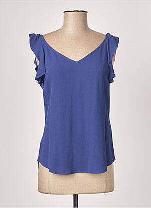 Top tissage crêpe fines bretelles bleu BA&SH femme