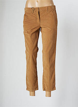 Pantalon 7/8 fermeture zippée sous rabat avec crochet taille normale beige MARELLA femme