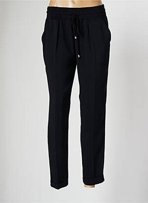 Pantalon droit tissage crêpe taille normale noir EMA BLUE'S femme