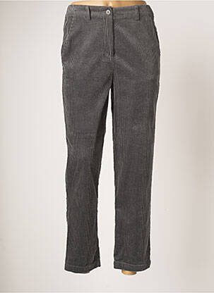 Pantalon chino fermeture zippée sous rabat boutonné taille haute gris BELLA JONES femme