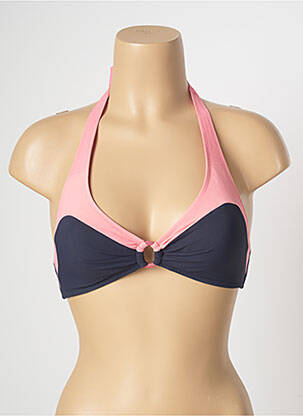 Haut de maillot de bain stretch haut soutien-gorge moulé bleu LIDEA femme