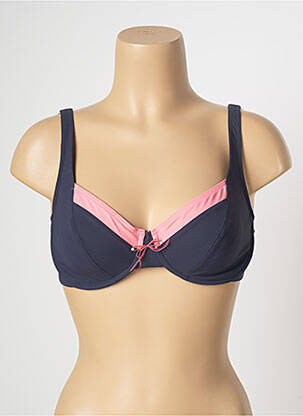 Haut de maillot de bain stretch haut soutien-gorge emboitant bleu LIDEA femme