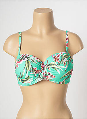 Haut de maillot de bain stretch haut soutien-gorge balconnet vert LIDEA femme