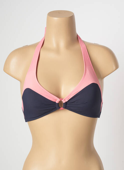 Haut de maillot de bain stretch haut soutien-gorge moulé bleu LIDEA femme