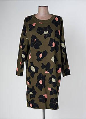 Robe pull stretch manches longues vert SKUNKFUNK femme