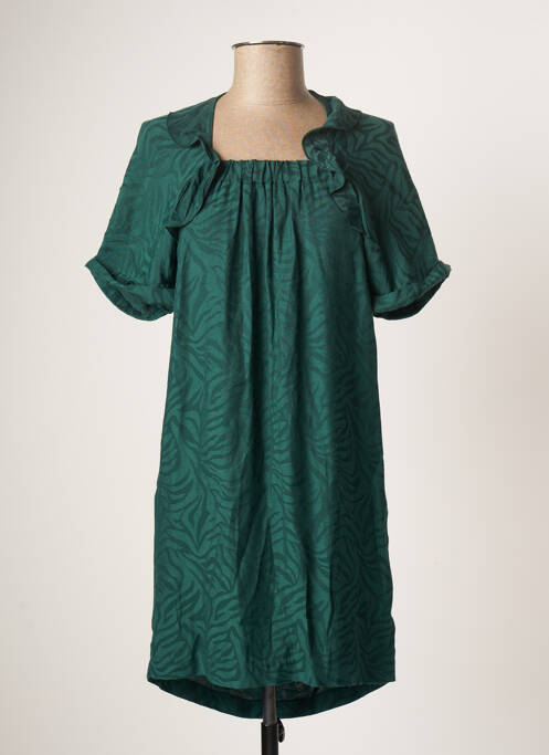Robe courte manches courtes manches courtes vert I.CODE (By IKKS) femme