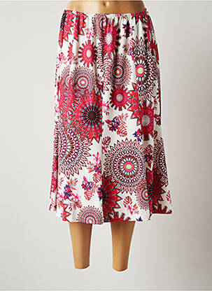 Jupe mi-longue taille normale rose JUMFIL femme