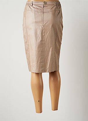 Jupe mi-longue taille normale beige JUMFIL femme