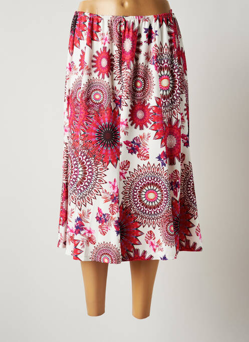 Jupe mi-longue taille normale rose JUMFIL femme