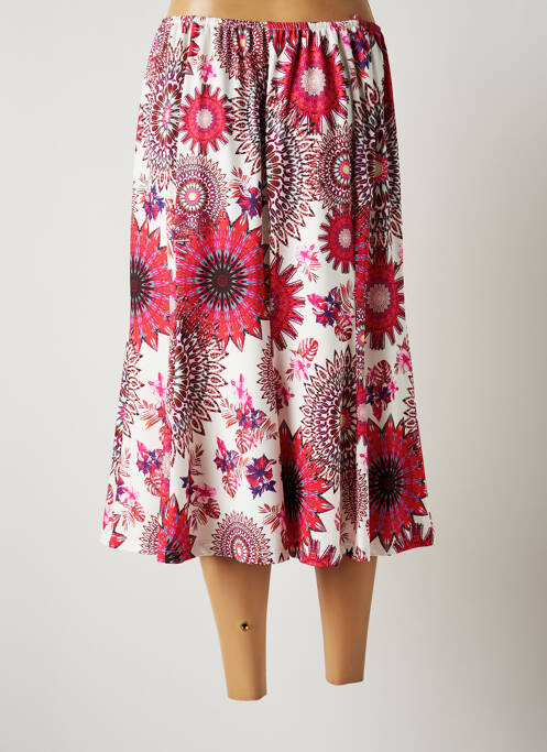 Jupe mi-longue taille normale rose JUMFIL femme