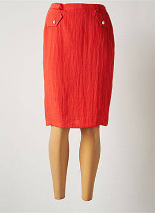 Jupe mi-longue doublure textile orange JUMFIL femme