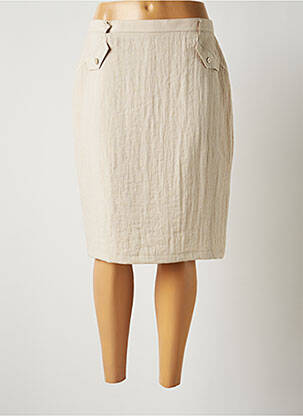 Jupe mi-longue taille normale beige JUMFIL femme