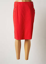 Jupe mi-longue fermeture zip latéral rouge BRUNO SAINT HILAIRE femme