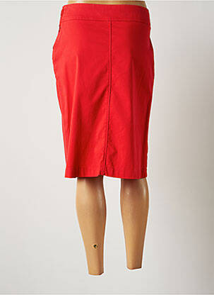 Jupe mi-longue fermeture zip latéral rouge BRUNO SAINT HILAIRE femme