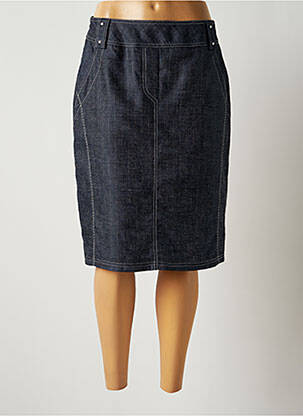 Jupe mi-longue doublure textile bleu JUMFIL femme