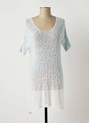 Robe pull stretch manches courtes gris LAUREN VIDAL femme