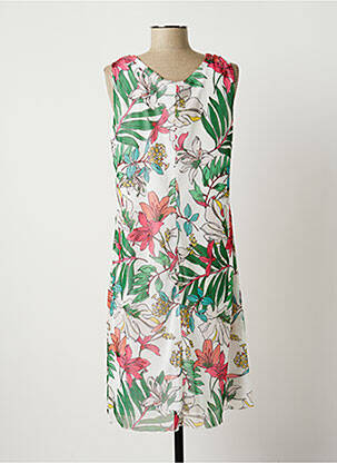 Robe mi-longue coupe fluide sans manche vert DIANE LAURY femme