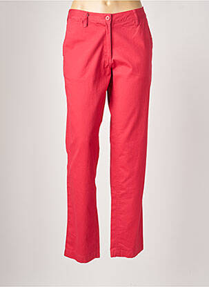 Pantalon chino fermeture zippée sous rabat boutonné taille normale rouge KARIBAN femme