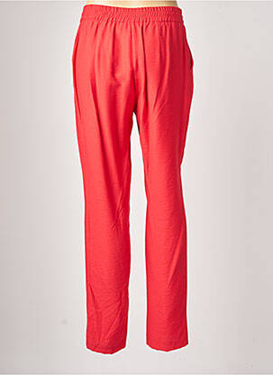Pantalon droit fermeture zippée sous rabat avec crochet taille normale rouge JUMFIL femme