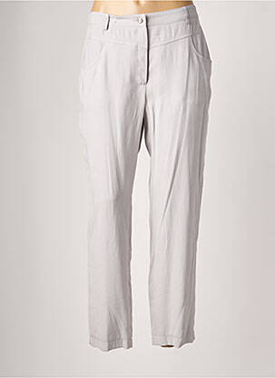 Pantalon droit fermeture zippée sous rabat boutonné taille normale gris JUMFIL femme
